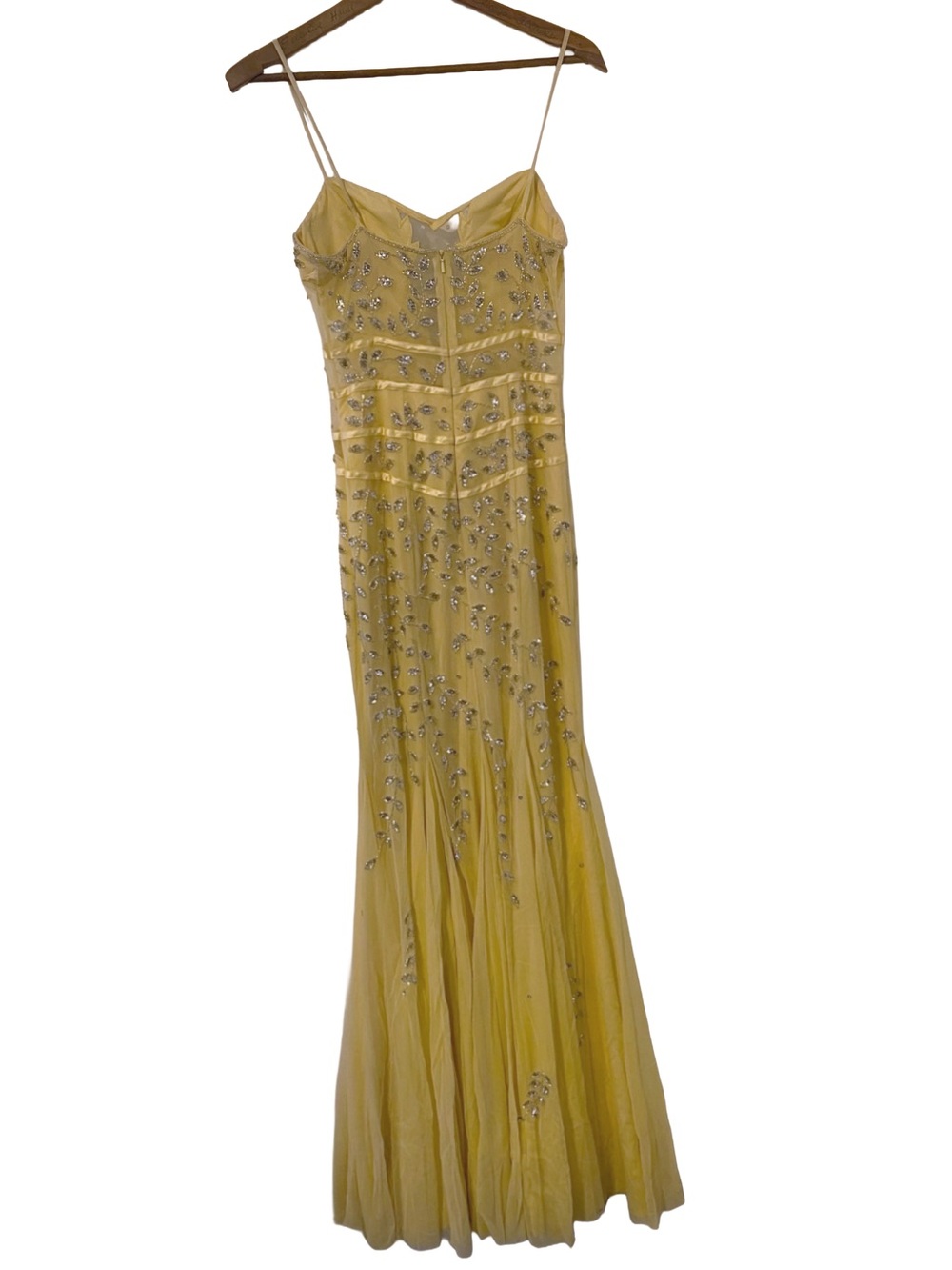 Cache Vintage Y2K Butter Yellow Beaded Formal Dress - Picture 7 of 7